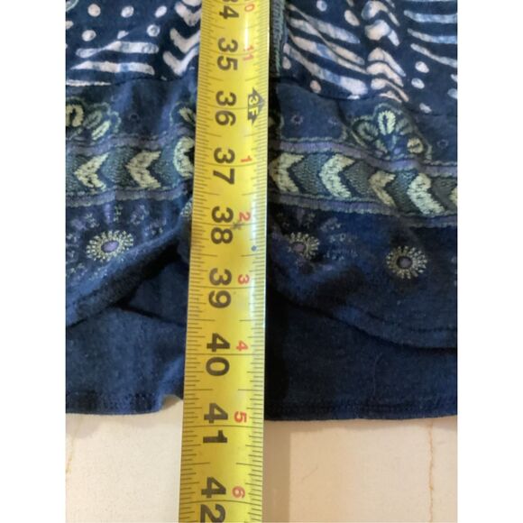 Lucky Brand Boho Midi Dress Sz 2X Indigo Embroidered Flowy - Picture 7 of 9